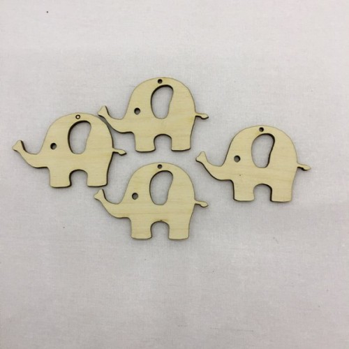 Wooden elephant for keyring or magnet Wooden elephant for keyring or magnet