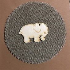 Wooden elephant for keyring or magnet