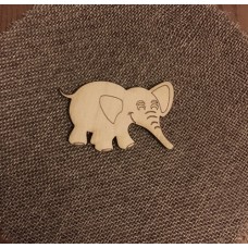 Wooden elephant for keyring or magnet