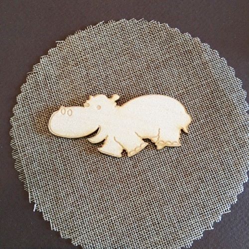 Wooden hippo for keyring or magnet Wooden hippo for keyring or magnet