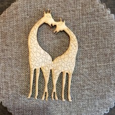Wooden giraffe for keyring or magnet