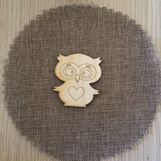 Wooden owl for keyring or magnet