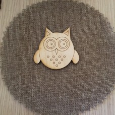 Wooden owl for keyring or magnet