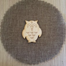 Wooden owl for keyring or magnet