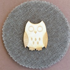 Wooden owl for keyring or magnet
