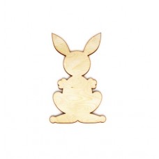 Wooden rabbit for keyring or magnet