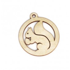 Wooden squirrel for keyring or magnet