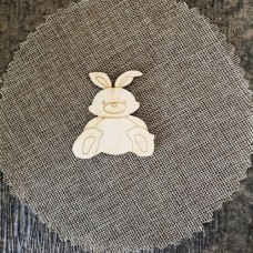 Wooden rabbit for keyring or magnet