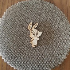 Wooden rabbit for keyring or magnet