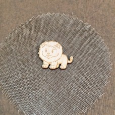 Wooden little lion for keyring or magnet