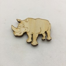 Wooden Rhinoceros for keyring or magnet