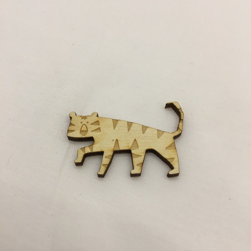 Wooden Tiger for keyring or magnet