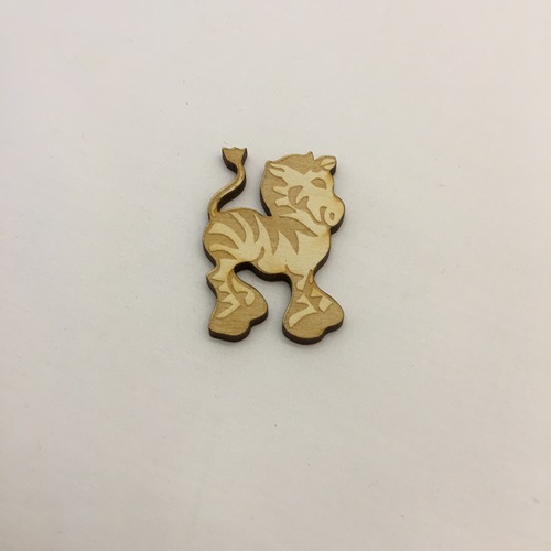Wooden Zebra for keyring or magnet
