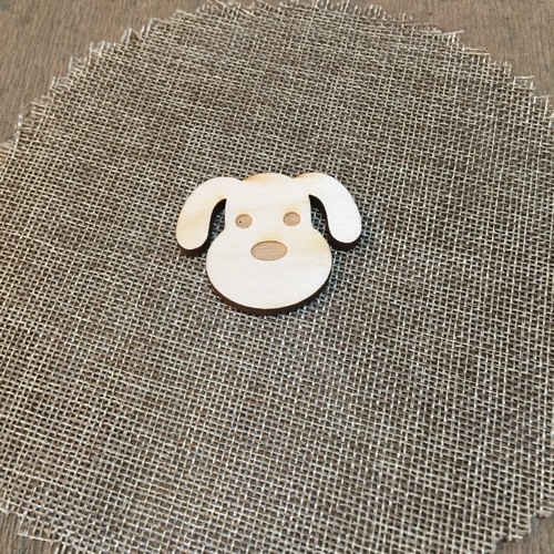 Wooden dog for keyring or magnet