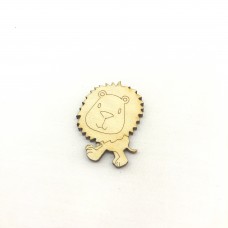 Wooden lion for keyring or magnet