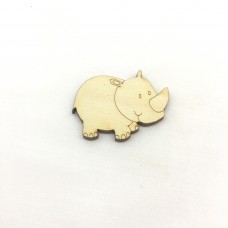 Wooden Rhinoceros for keyring or magnet