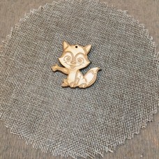 Wooden fox for keyring or magnet