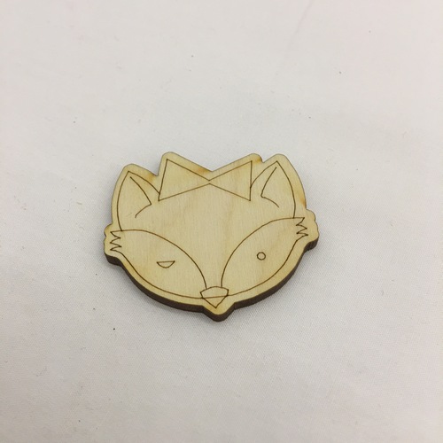 Wooden Fox for keyring or magnet