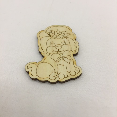 Wooden dog for keyring or magnet Wooden dog for keyring or magnet