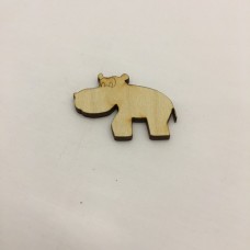 Wooden hipopotamo for keyring or magnet