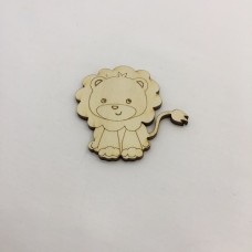 Wooden lion for keyring or magnet