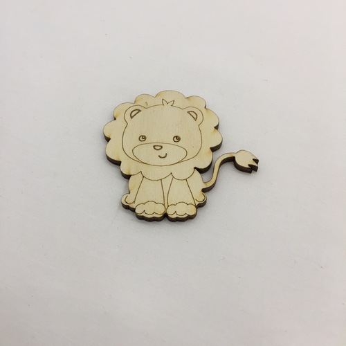 Wooden lion for keyring or magnet