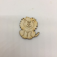 Wooden lion for keyring or magnet