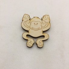 Wooden monkey for keyring or magnet
