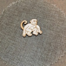Wooden monkey for keyring or magnet