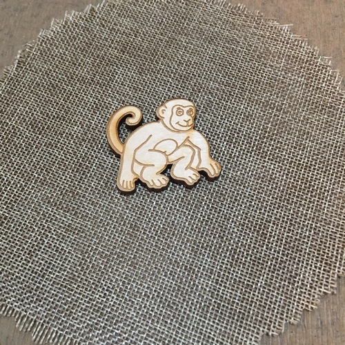 Wooden monkey for keyring or magnet