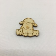 Wooden sheep for keyring or magnet