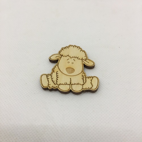 Wooden sheep for keyring or magnet