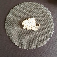 Wooden mammoth for keyring or magnet