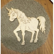 Wooden unicorn for keyring or magnet