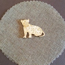 Wooden panther for keyring or magnet