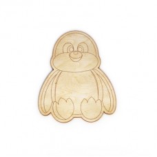 Wooden penguin for keyring or magnet