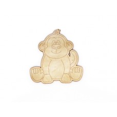 Wooden monkey for keyring or magnet
