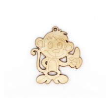 Wooden monkey for keyring or magnet