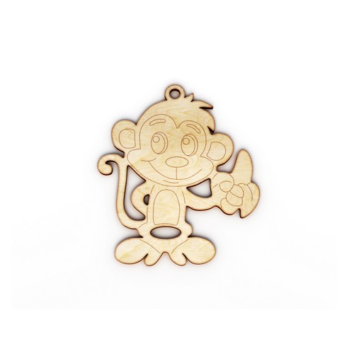 Wooden monkey for keyring or magnet Wooden monkey for keyring or magnet