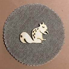 Wooden squirrel for keyring or magnet