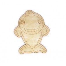 Wooden whale for keyring or magnet
