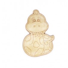 Wooden snake for keyring or magnet
