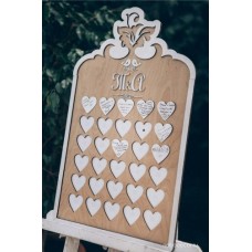 Wooden wish box with hearts