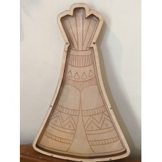 Wooden wish box Indian tent