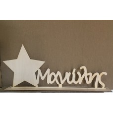 Wooden name with figure