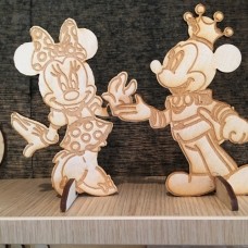 Wooden Mickey and Minnie