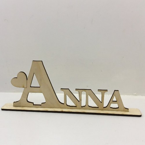 Wooden name with base Wooden name with base