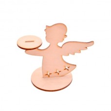 Wooden angel candle holder