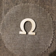 Wooden letter Omega